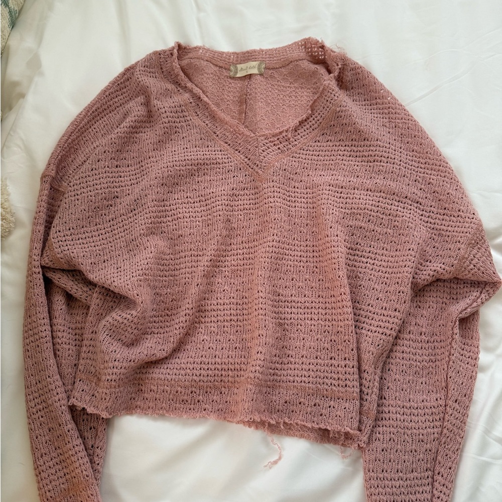 Altar'd State Mauve V-Neck Sweater